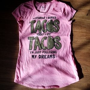 Justice taco t-shirt